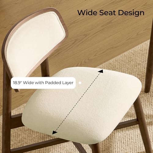 CHITA Wooden Dining Chairs Set of 4, Upholstered Seat, Walnut
