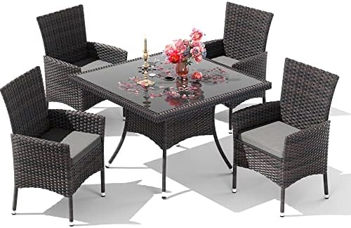 10 Pieces Outdoor Patio Dining Set,Patio Table and Chairs Rattan Outdoor Pati...