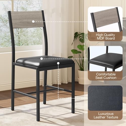 Pamapic Round Dining Table Set for 4, Kitchen Table and Chairs for 4, Dining ...