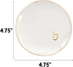 COLLECTIVE HOME - Ceramic Jewelry Tray, Decorative Trinket Dish for Rings Earrings Necklaces Bracelet Watch Keys, Birthday Mother's Day Christmas Gift for Women, 4.75", Glossy (b)