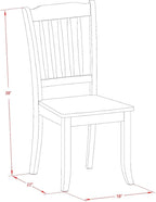 East West Furniture MZDA5-MAH-W 5 Piece Kitchen Table & Chairs Set Includes a Rectangle Dining Table with Dropleaf and 4 Dining Room Chairs, 36x54 Inch, Mahogany