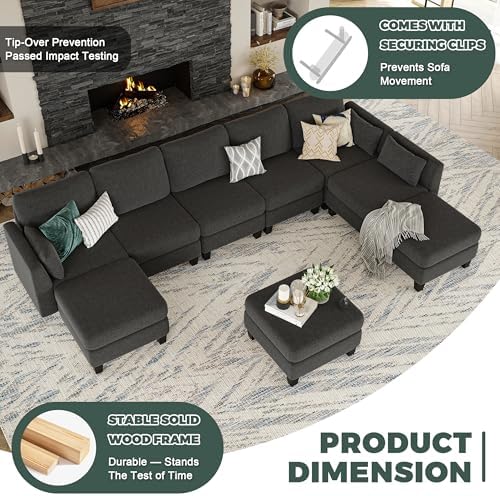 Modular Sectional Sofa 6 Seaters Modular Sleeper Sofa Couch | Comfy Sectional...