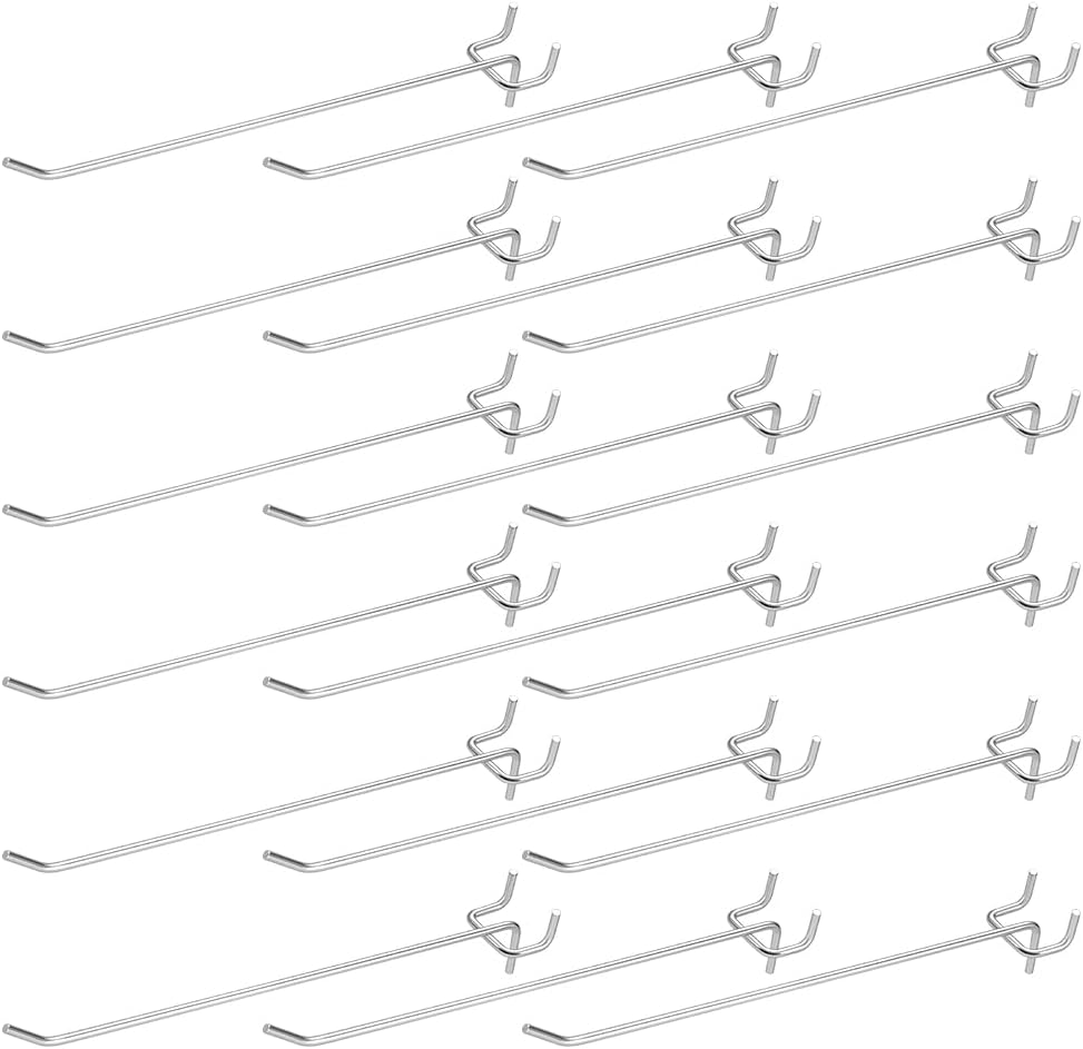200 Pack Pegboard Shelving Hooks, 8 Inch Stainless Steel Pegboard Hooks Hanging Holders Wall Mount Organize Tools for Garage Office Kitchen Store Craft Organizing, Black