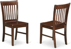 East West Furniture MZNO5-MAH-W 5 Piece Dining Set Includes a Rectangle Dining Room Table with Dropleaf and 4 Kitchen Chairs, 36x54 Inch, Mahogany