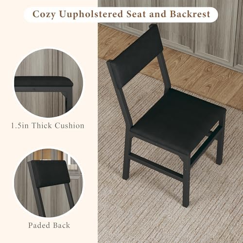 HUAHUU Dining Table Set for 4, Extendable Kitchen Table Cushion Chairs Set of...