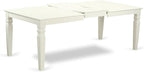 East West Furniture LGDR7-LWH-07 7 Piece Modern Dining Table Set Consist of a Rectangle Wooden Table with Butterfly Leaf and 6 Gray Linen Fabric Parson Dining Chairs, 42x84 Inch, Linen White