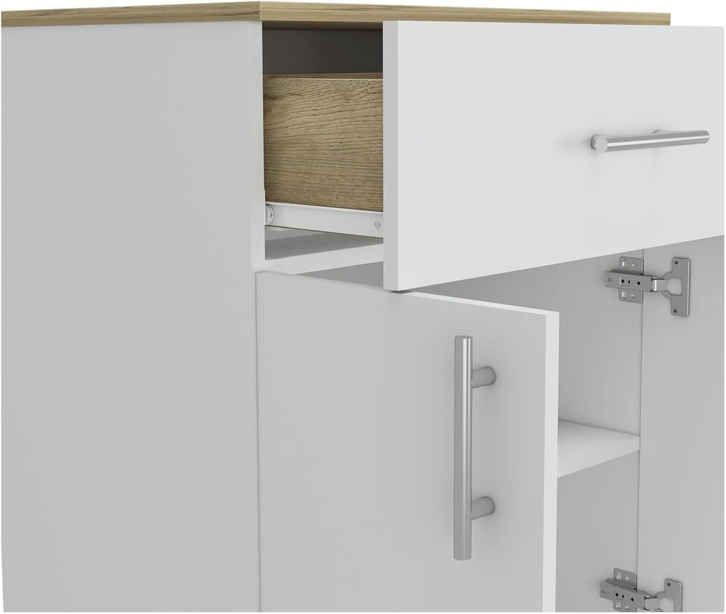 Pantry Cabinet, One Drawer, One Double Door Cabinet with Two Shelves,for Kitchen
