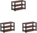 Furinno Turn-S-Tube 3-Tier Shoe Rack, Dark Cherry/Black (Pack of 3)