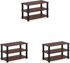 Furinno Turn-S-Tube 3-Tier Shoe Rack, Dark Cherry/Black (Pack of 3)