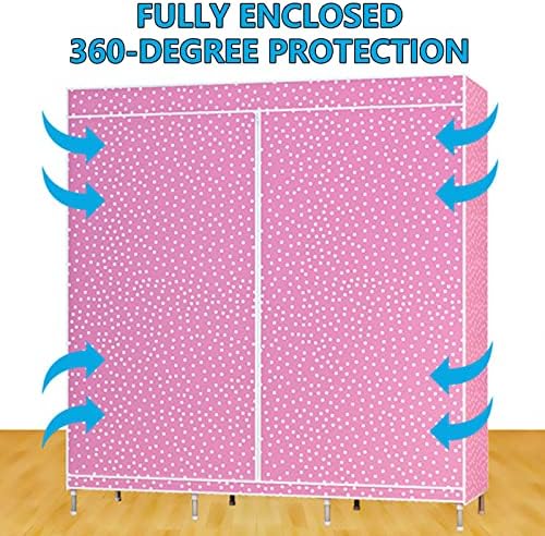 Wardrobe Canvas Wardrobe Fabric Wardrobe Foldable Clothes Closet Storage Orga...