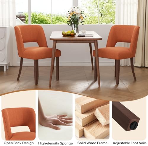 Dining Chairs Set of 4,Modern Dining Room Chairs with Thick Cushions,Linen Up...