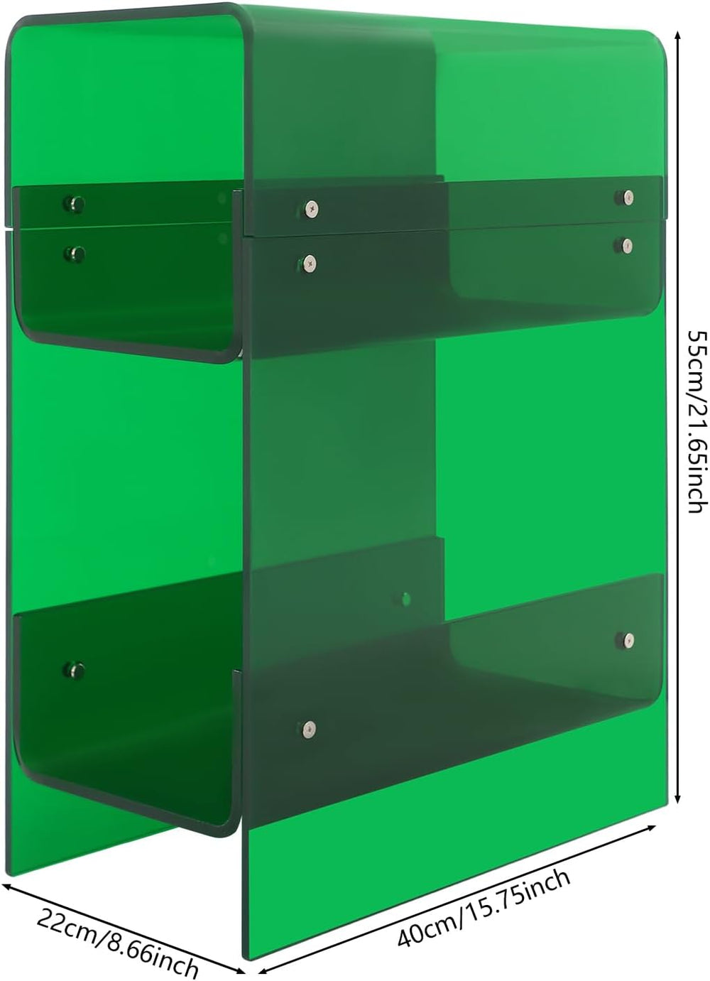 Clear Acrylic End Table, 2 Tier Narrow Acrylic Side Table Minimalist Nightsta...