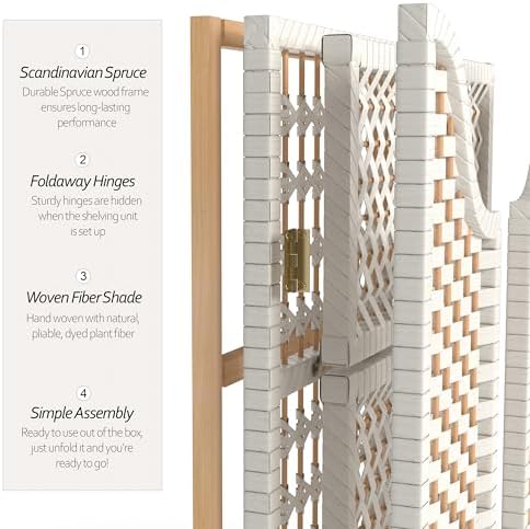 Red Lantern 53" Natural Fiber Shelving Unit - White