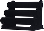 Wudygirl Bracelet Holder Velvet 3 Tier Jewelry Display Stand Storage Watch Bangle Necklace Organizer Showcase(3 Tier)