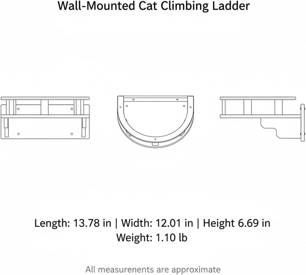 Space-Saving Wall Ladder: Solid Pine & Textured Rope Post for Apartments,...