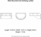 Space-Saving Wall Ladder: Solid Pine & Textured Rope Post for Apartments, 14 x 12 x 6.7 Inches