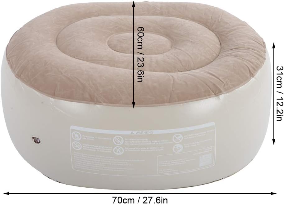 Inflatable Foot Stool PVC Air Inflatable Stool Ottoman Chair for Dorm or Outd...