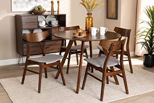 Baxton Studio Timothy Mid-Century Modern Transitional Light Grey Fabric Uphol...