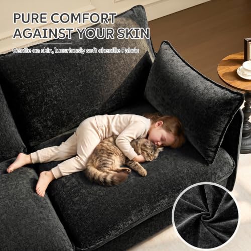 Ihanherry 139" Oversized V-Shaped Modular Sectional Couch, 9-Seater Clou...