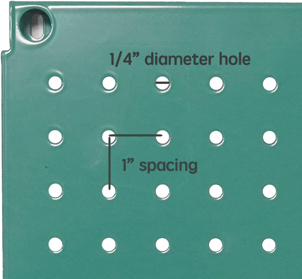 Metal Pegboard 12-Inch Tall x 16-Inch Wide Heavy Duty Wall Organizer for Home Garage Tool Storage 4pcs Green