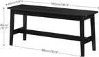 HOOBRO 39.3'' Bamboo Dining Bench, Farmhouse Kitchen Table Bench, Kitchen & Living Room Furniture, Easy to Assemble, Sturdy and Stable, Black BK03CD01G2