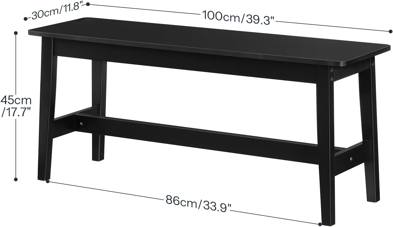 HOOBRO 39.3'' Bamboo Dining Bench, Farmhouse Kitchen Table Bench, Kitchen & Living Room Furniture, Easy to Assemble, Sturdy and Stable, Black BK03CD01G2
