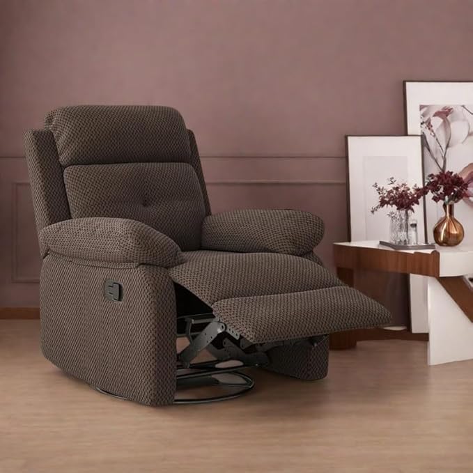 Swivel Rocker Recliner with 360 Degree Swivel, Small Recliners with 30 Degree, 90-150 Degree Angle, Lift Chair for Home Theater Seating, Adults, Living Room, Bedroom, Nursery, Coffee