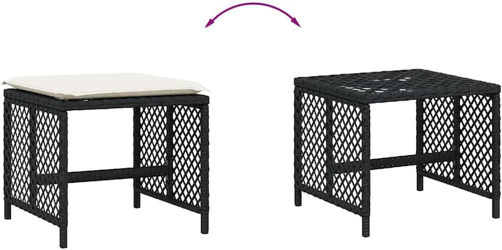 Garden Stool Set of 4 Black 14.2 in