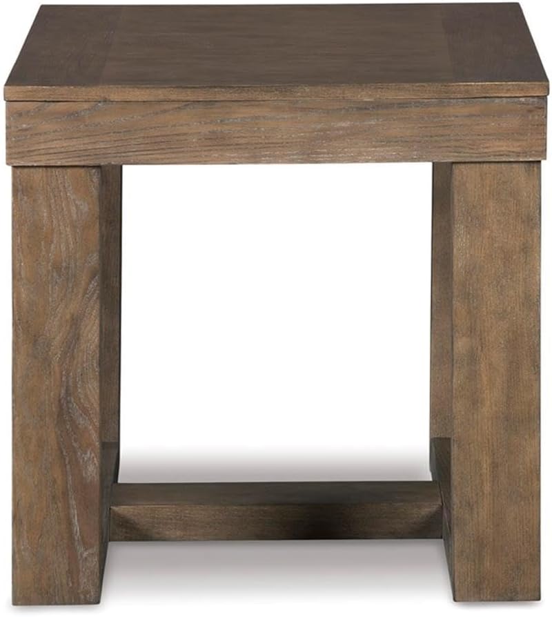 BOWERY HILL Contemporary Set of 2 Square End Tables in Grayish Brown