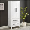 HomeStock White Kitchen Pantry - Freestanding Storage Cabinet with Shelves - 92.4" W x 14" D x 60" H