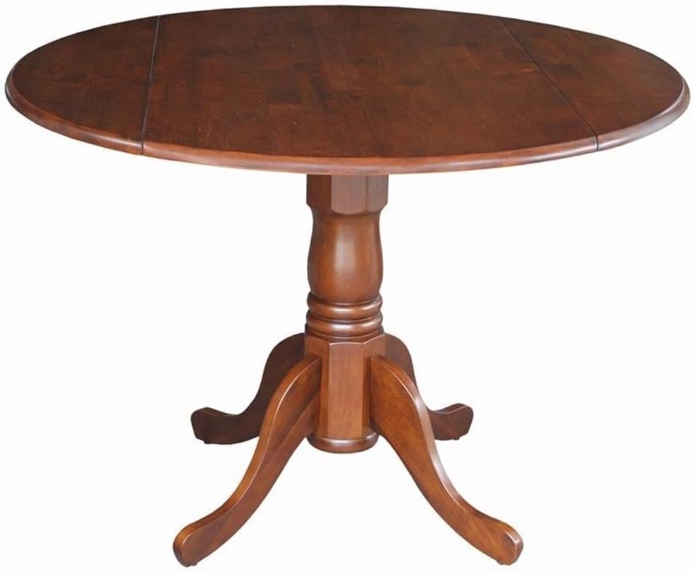 International Concepts 42" Round Dual Drop Leaf Pedestal Table