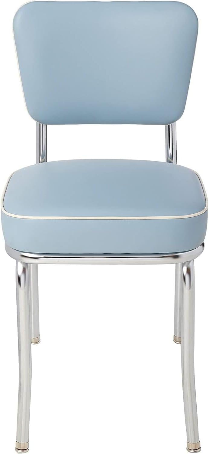 HomeStock Diner Chair - Vinyl Seat, Chrome Frame - Fully Assembled Bistro Kit...