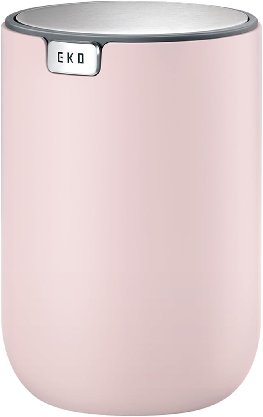 EKO Fandy 0.4 Gal/1.5L Mini Tabletop Trash Bin with Swing-Lid, Desktop Trash Can for Bathroom Countertop, Vanity, Coffee or Office, Small Garbage Bin (Pink)