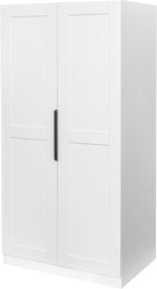 CIATRE 62.99" Kitchen Pantry Cabinet - Walnut Freestanding Storage Cabinet with Doors & Adjustable Shelves, Buffet Sideboard for Kitchen, Dining Room & Living Room (White)