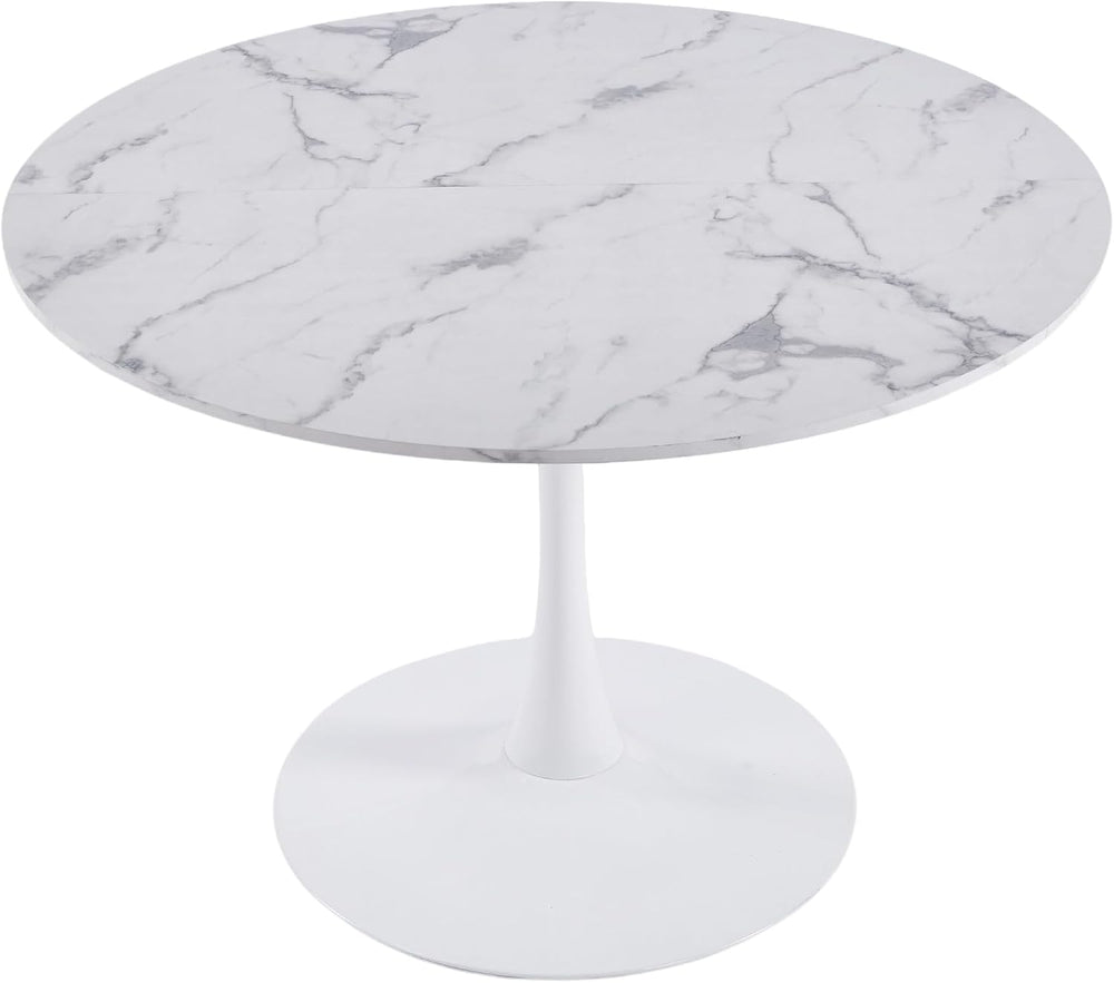 Mid-Century Round Tulip Table, 42" Tulip Dining Table with Sturdy Pedest...