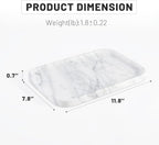 Arabescato Marble Vanity Tray - Decorative Organizer for Bathroom Countertop, Dresser, Kitchen Sink
