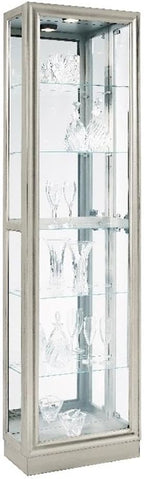 Pulaski Furniture Hardwood Side Entry Curio Cabinet in Platinum Silver Finish