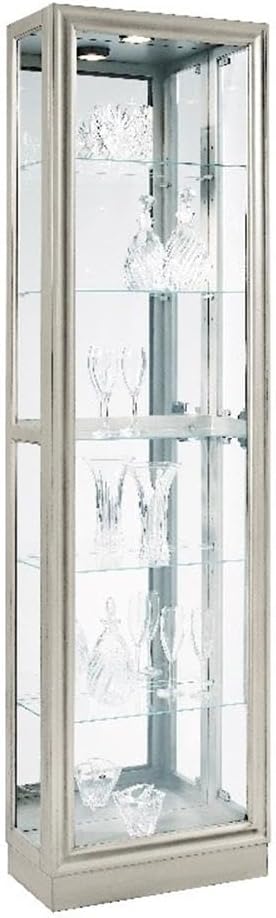 Pulaski Furniture Hardwood Side Entry Curio Cabinet in Platinum Silver Finish