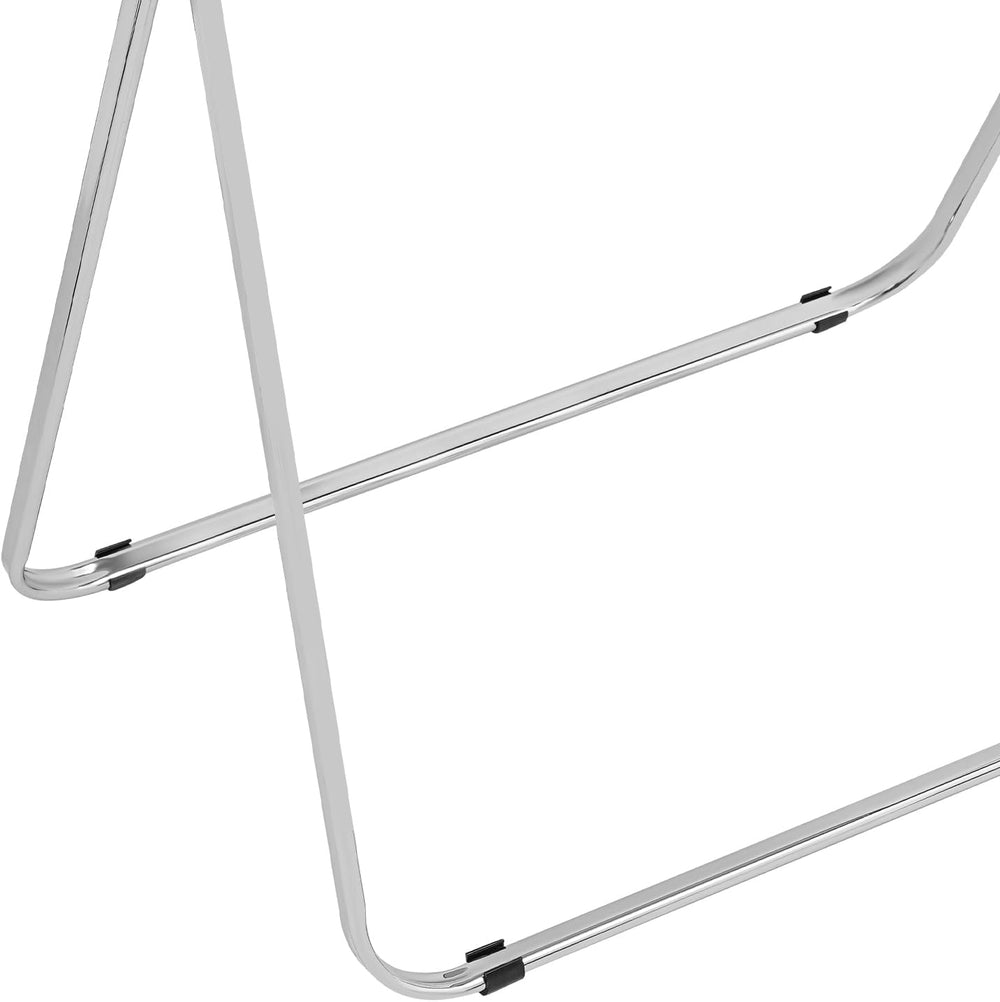 Clear Foldable Side Table, Folding Tiny Writing Desk TV Tray Table Coffee Cle...