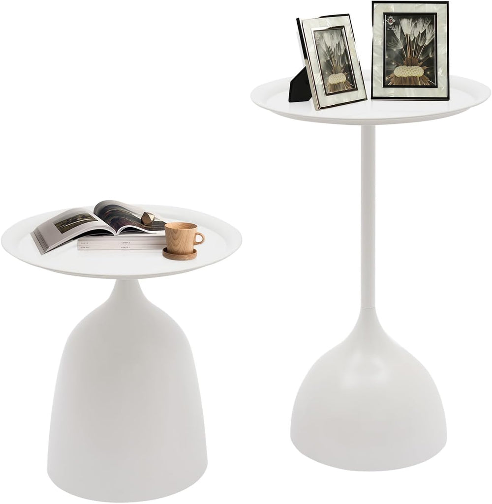 Side Tables Set of 2, 15.7'' Metal Round End Tables with Round Base, ...