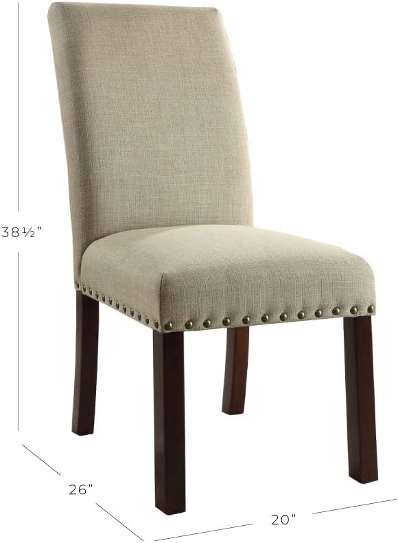 HomePop Michele Dining Chair with Nailhead Trim - Tan (Set of 2)