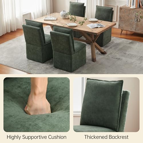 VKNOW Upholstered Dining Chairs Set of 2, Dining Room Chairs with Storage