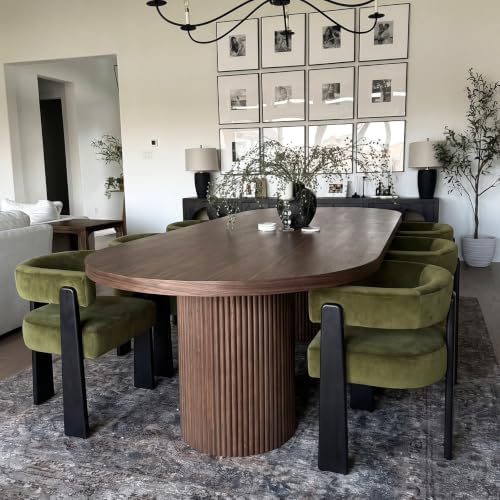 Hyfirm Modern Dining Chairs Set of 6, Upholstered Velvet Barrel Accent Chairs...