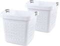 4 Packs 70 Liter Large Laundry Hamper with Handles, Plastic Laundry Clothes Baskets for Storage, White