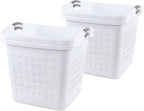 4 Packs 70 Liter Large Laundry Hamper with Handles, Plastic Laundry Clothes Baskets for Storage, White