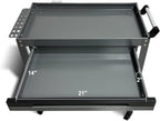 Metal 3 Tier Rolling Tool Cart with Drawer, Steel Utility Cart on Wheels, for Warehouse Garage Workshop
