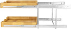 DINDON 2 Tier Pull Out Cabinet Organizer (11" W x 21" D) Double Tier Slide Out Wood Drawer Under Cabinet Storage And Organization