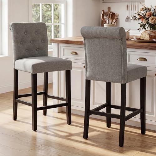 LSSBOUGHT 24 Inches Upholstered Counter Height Bar Stools Kitchen Island Chai...
