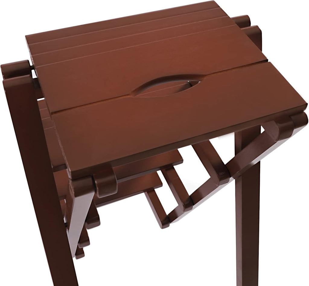 3 Step Ladder Folding Step Stool, Anti-Slip & Lightweight 3-Step Folding Portable Wooden Coffee Step Stool Counter Chair Multifunction Pine Wood Foldable Ladder for Home, Library, Capacity: 220lbs