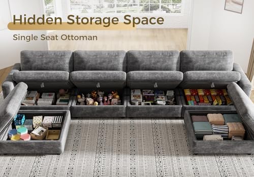 KKL Modular Sectional Couches for Living Room, U Shaped Sofa Couch with Adjus...